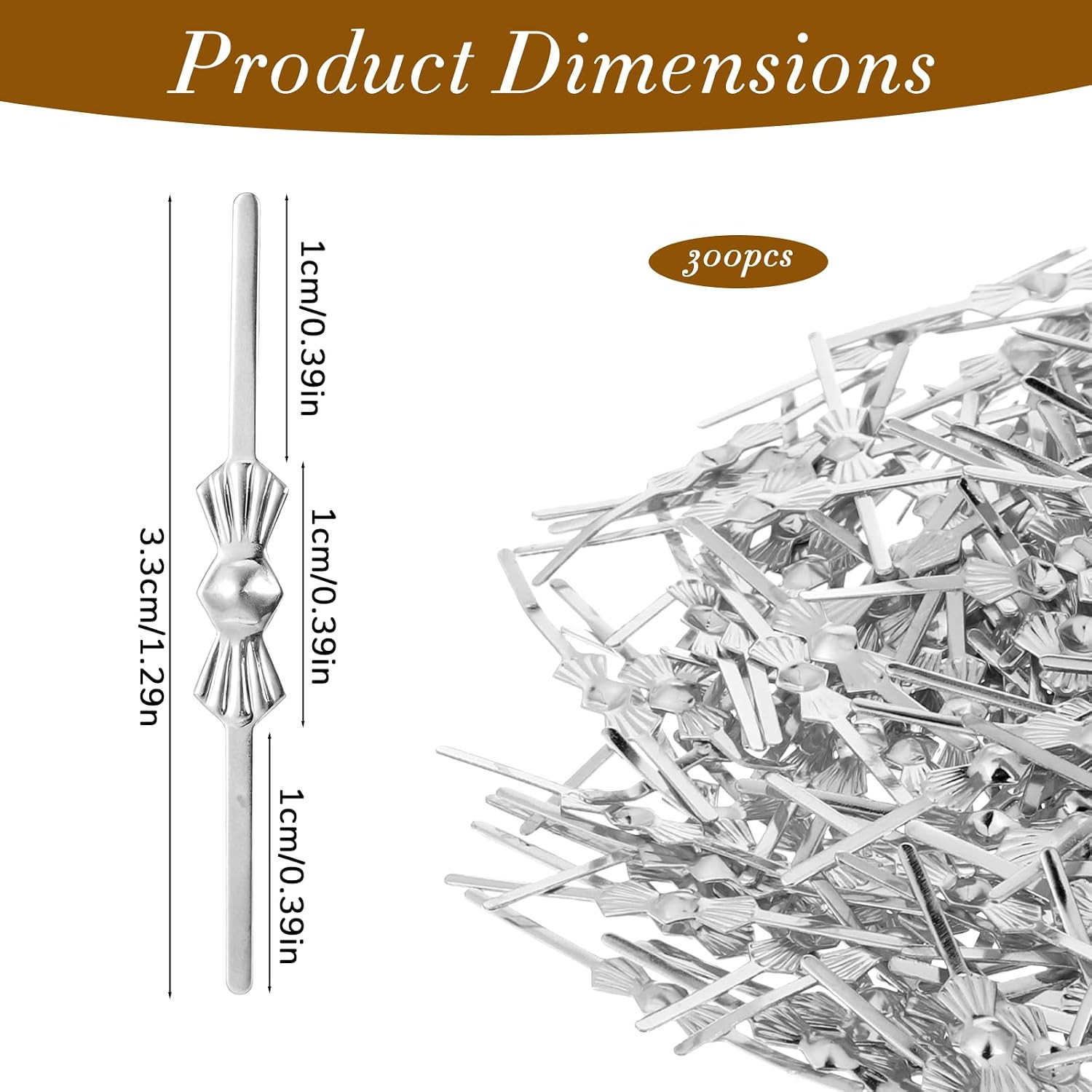 300 Pcs Bow Tie Crystal Connectors Chandelier Hooks for Crystals Metal Fastening