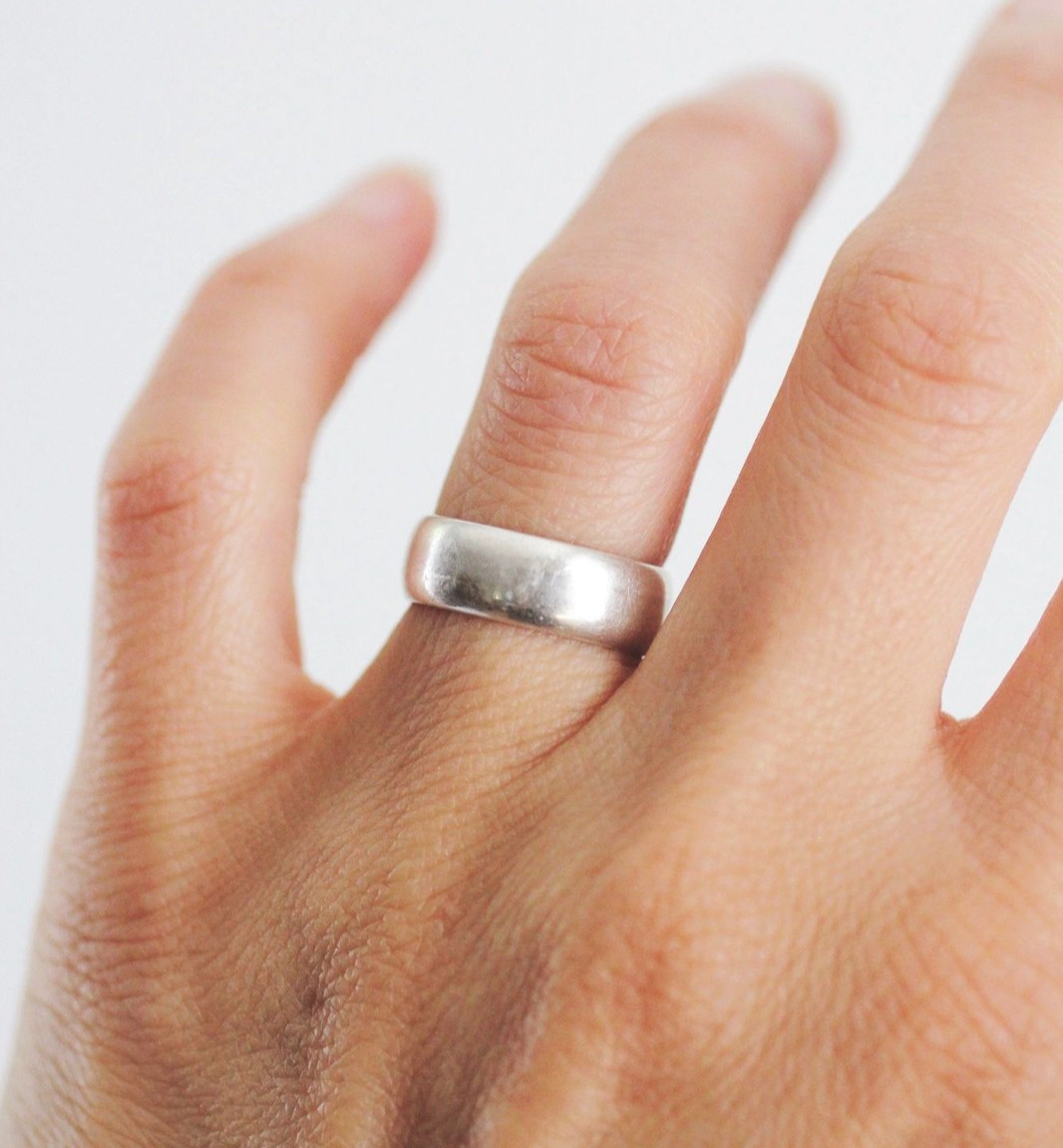 Vintage Sterling Silver Band Ring WM Wheeler Manufacturing Dome Wedding Minimali