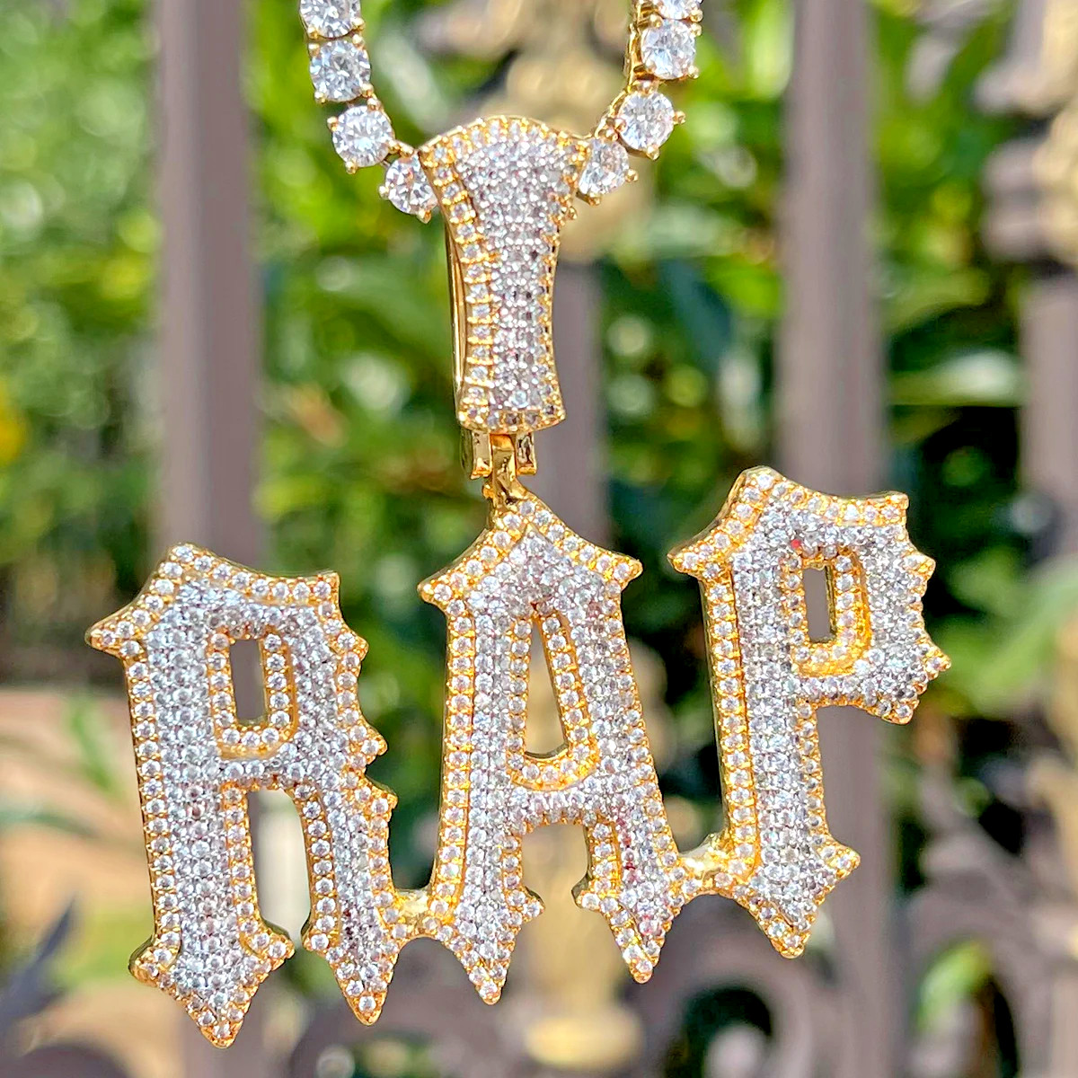 Iced Out Custom Name Necklace Personalized Pendant Men Hip Hop Jewelry Gift New