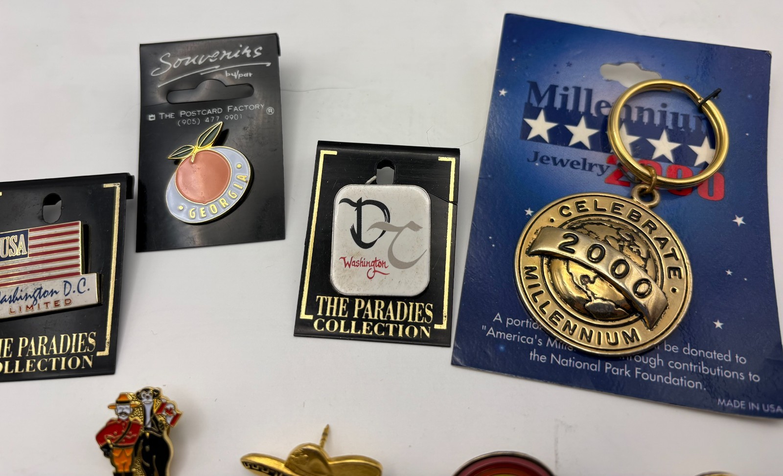 Vintage Lapel Pin Lot of 20 Disney Cogsworth Red Wings Olympics Travel Souvenirs