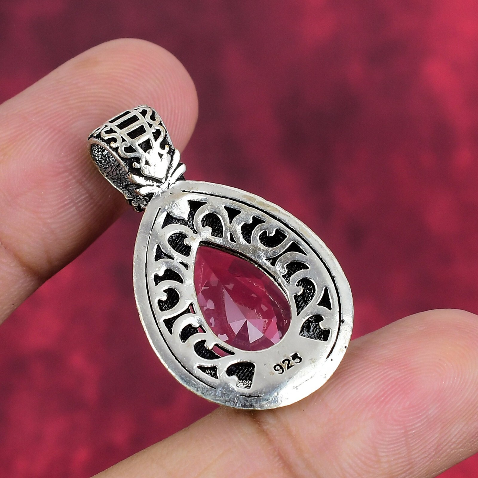 Pink Kunzite Gemstone Handmade 925 Sterling Silver Beautiful Pendant Jewelry