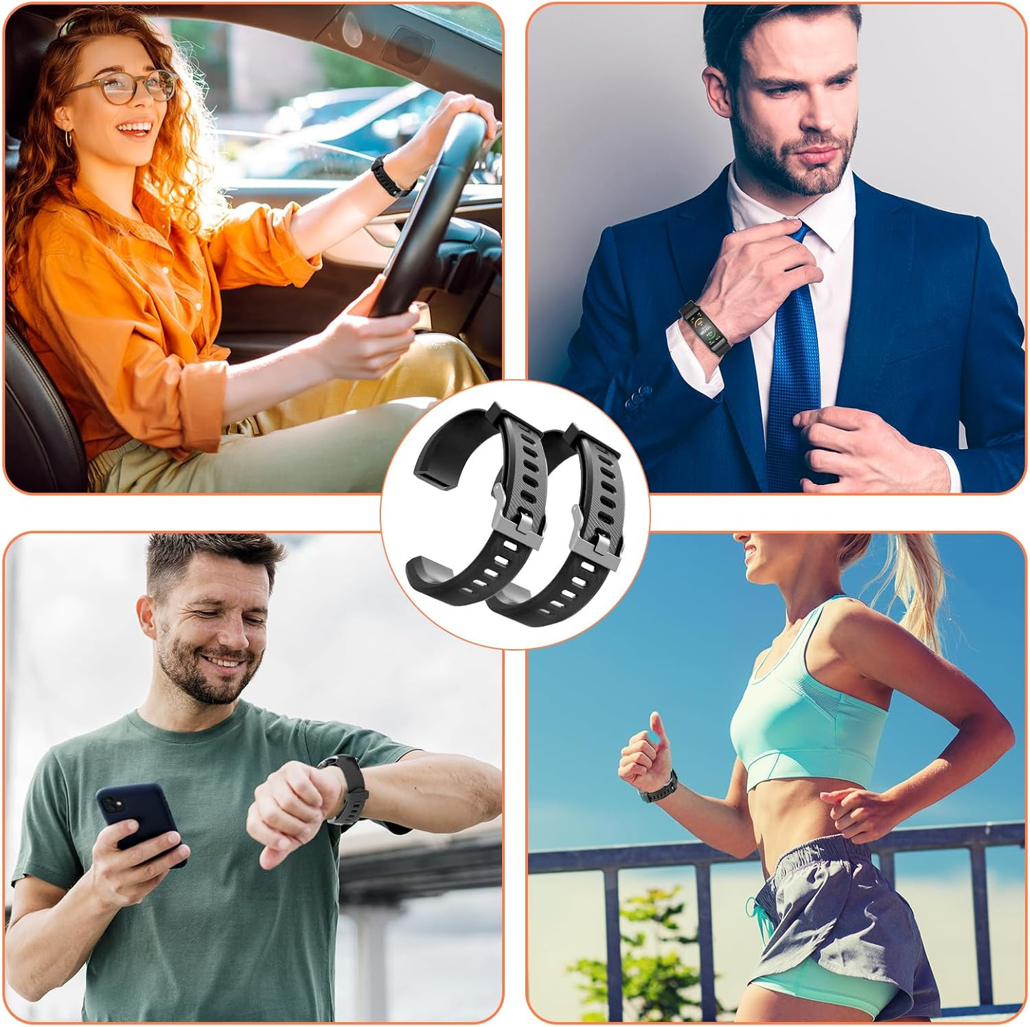 Wrist Bands Replacement for Id115Plus HR, Fitness Watch Wristbands Set for Very