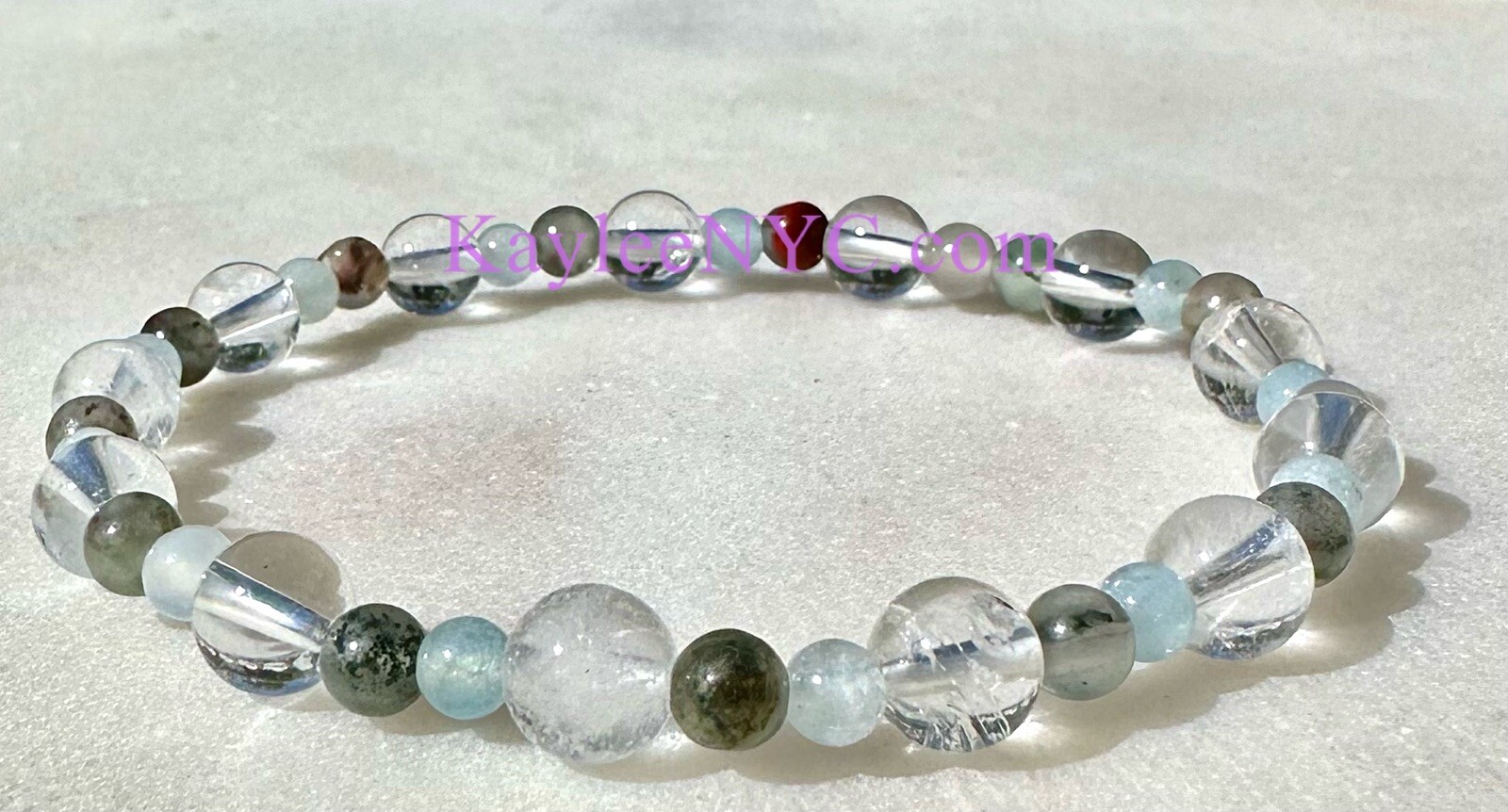 Wholesale Lot 6 Pcs Natural Crystal Aries Zodiac Stretch Bracelet Healing