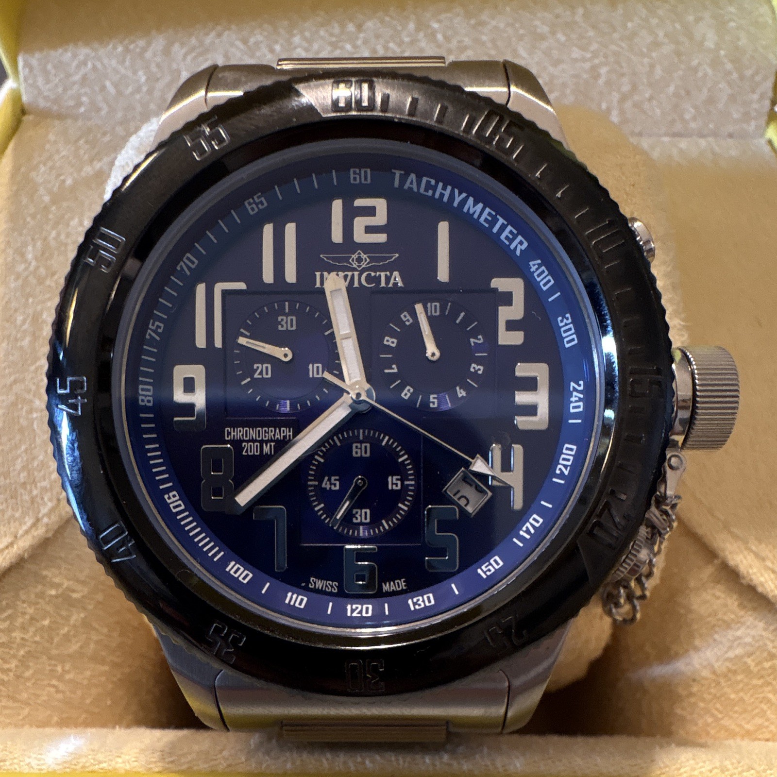 Invicta Russian Diver Men’s Quartz Chronograph Watch Blue Dial 52mm model 15560
