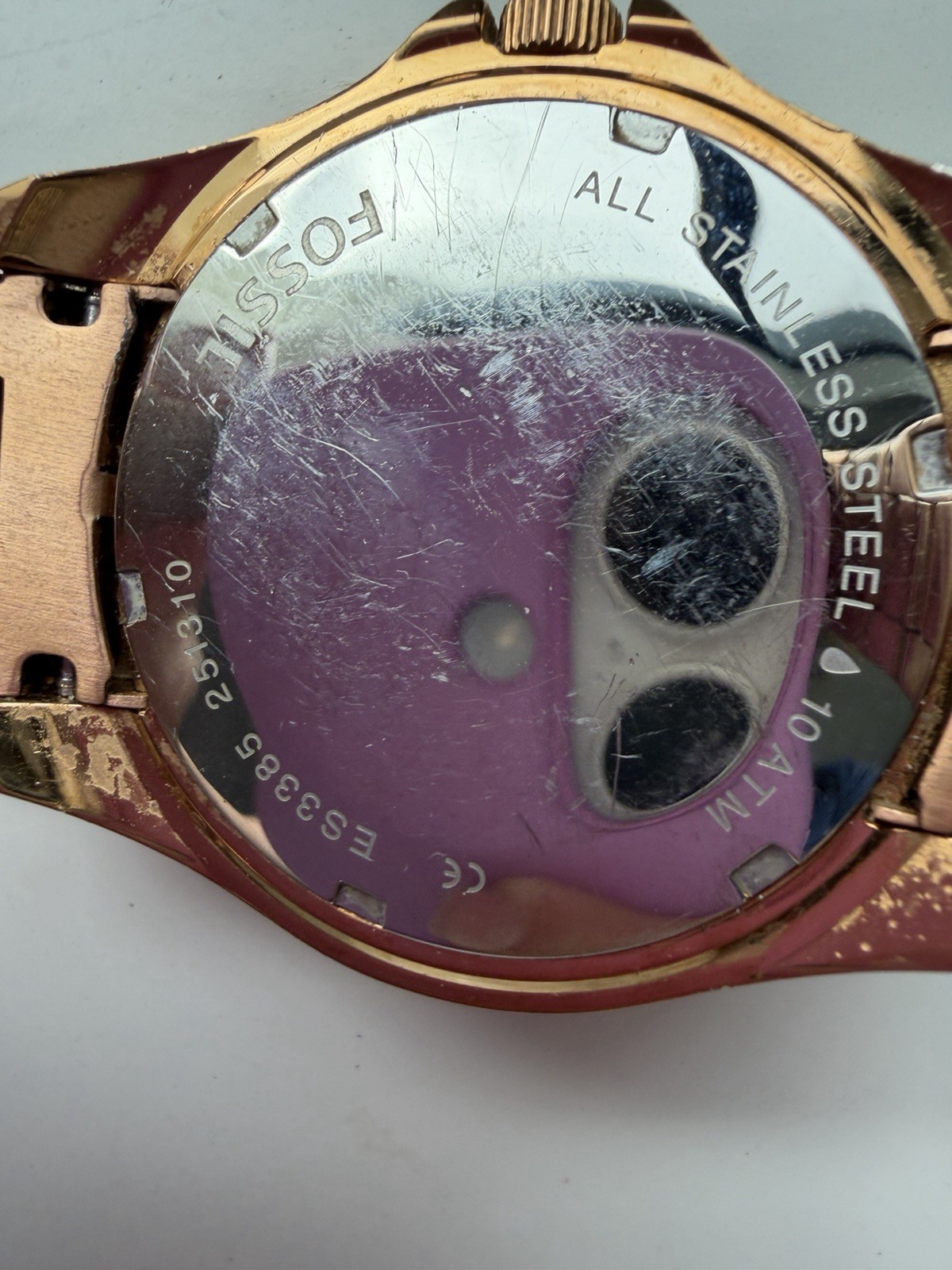 Fossil Gold Tone Wrist Watch for Women/ Teal Dial/ Working/ New Battery
