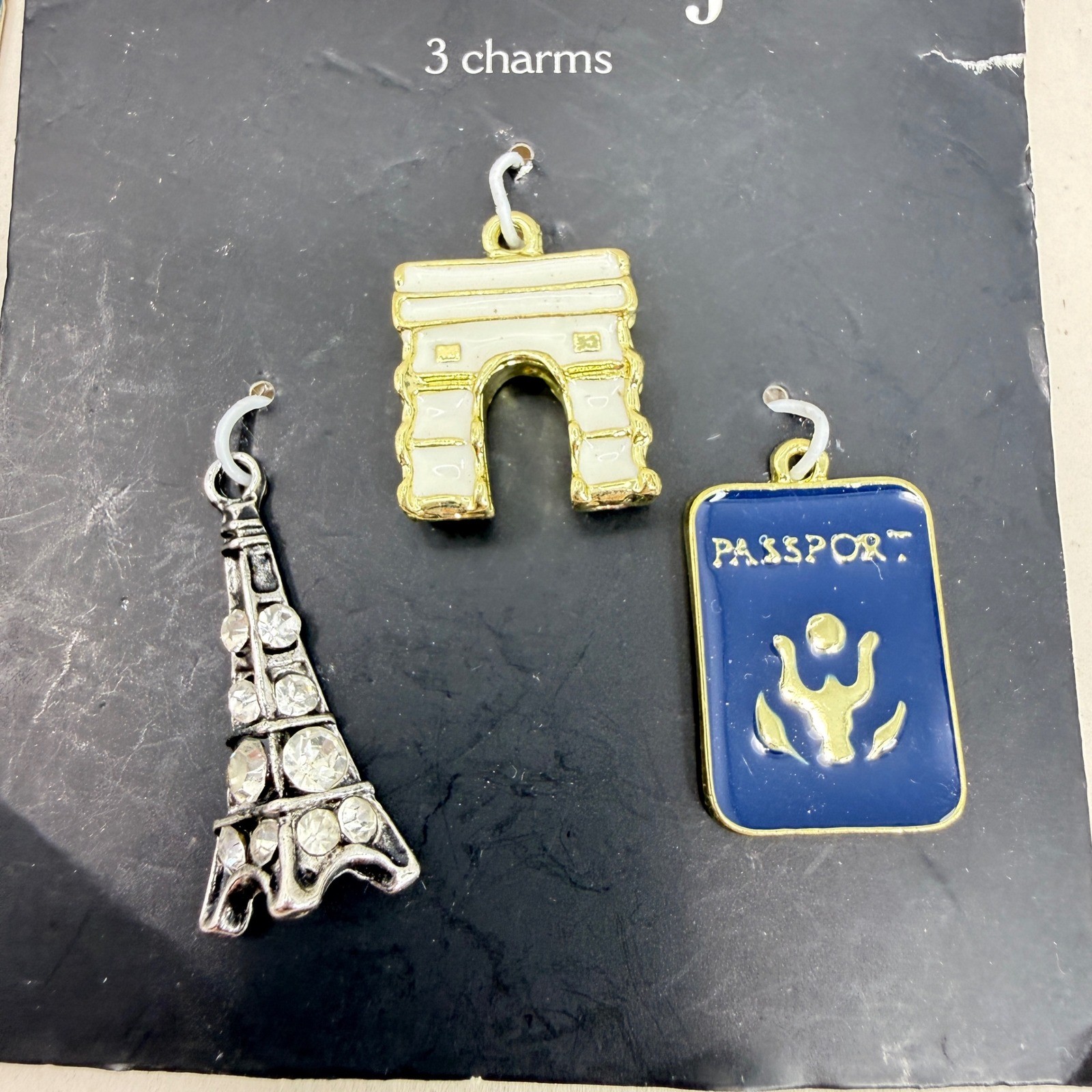 Hildie & Jo Charms Set Fruit Eiffel Tower Passport Arch De Triomphe Pineapple