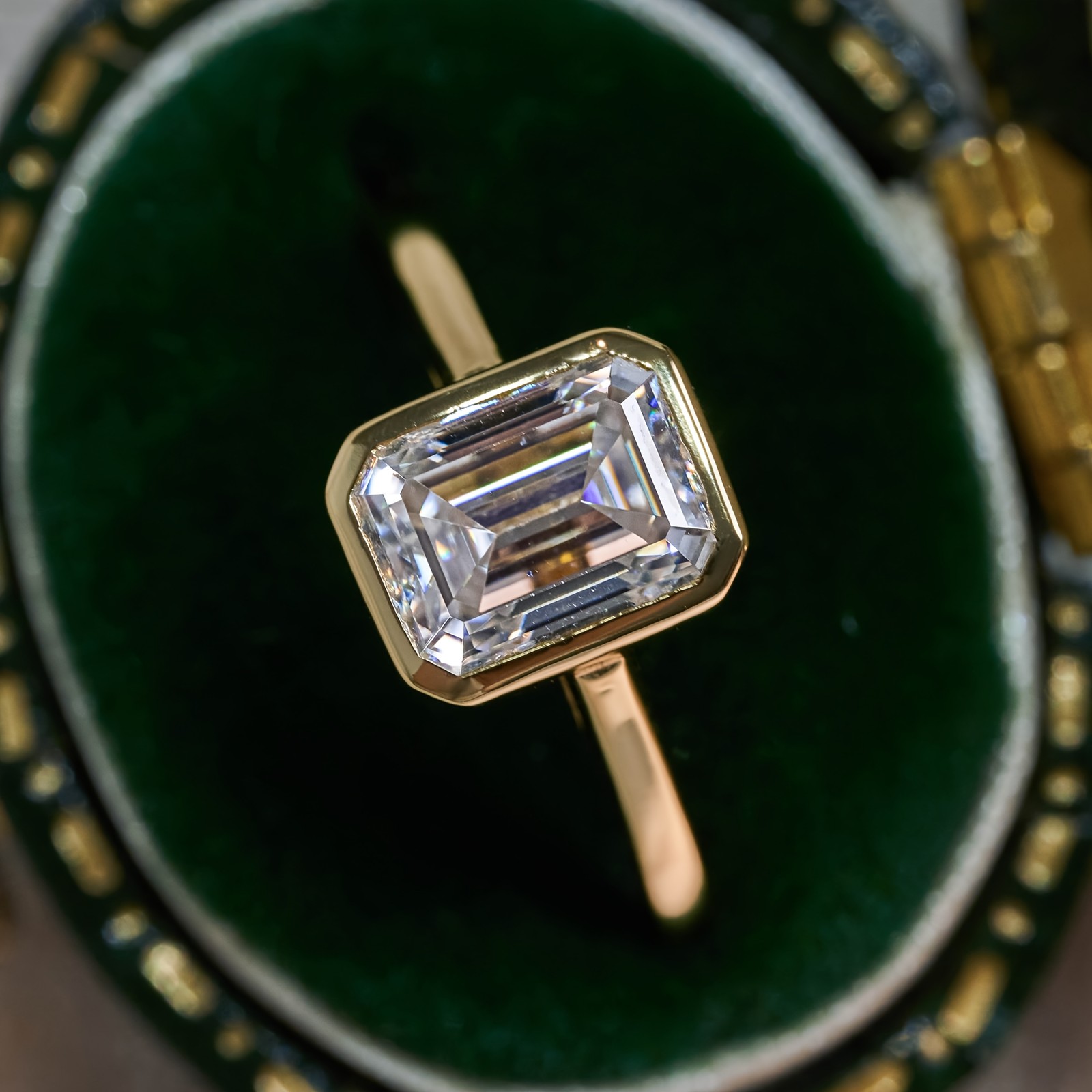 Emerald Cut Moissanite Ring 6x8mm 2ct 925 Silver Size 6 7 8 9