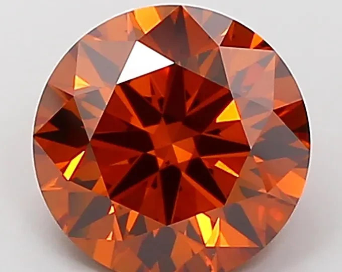 CERTIFIED Natural Orange Earth Mined Diamond 3.05 Ct Round VVS1/ 9.5 mm