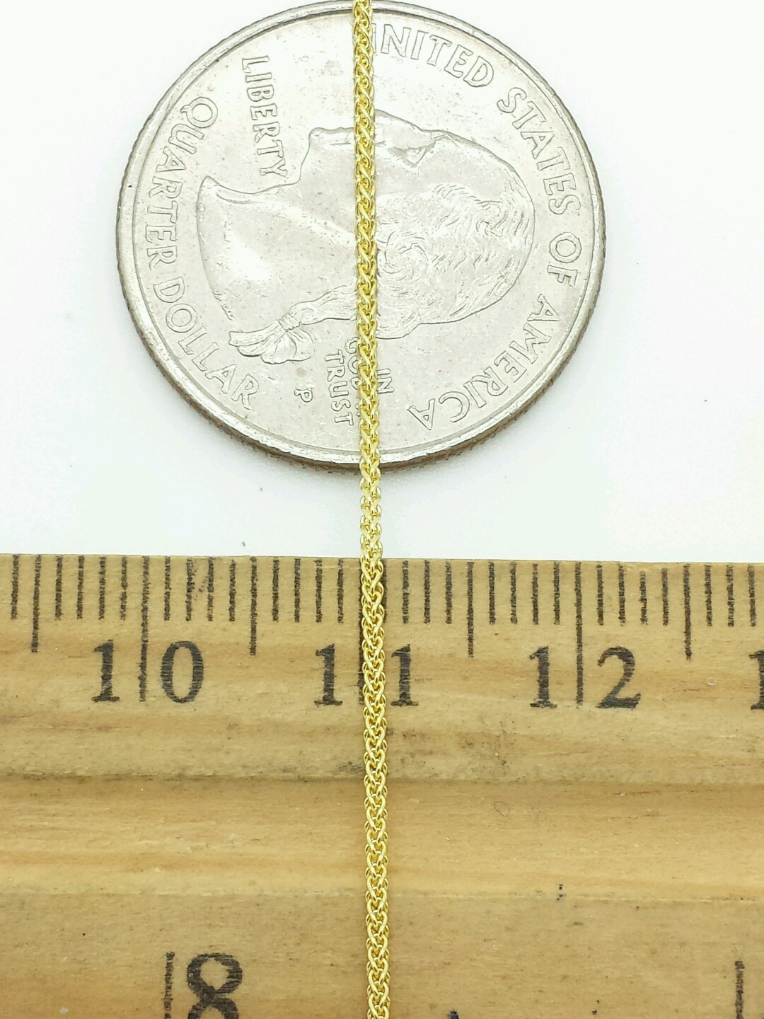10k Solid Yellow Gold Adjustable Wheat Necklace Pendant Chain Up to 22″ 1.0mm