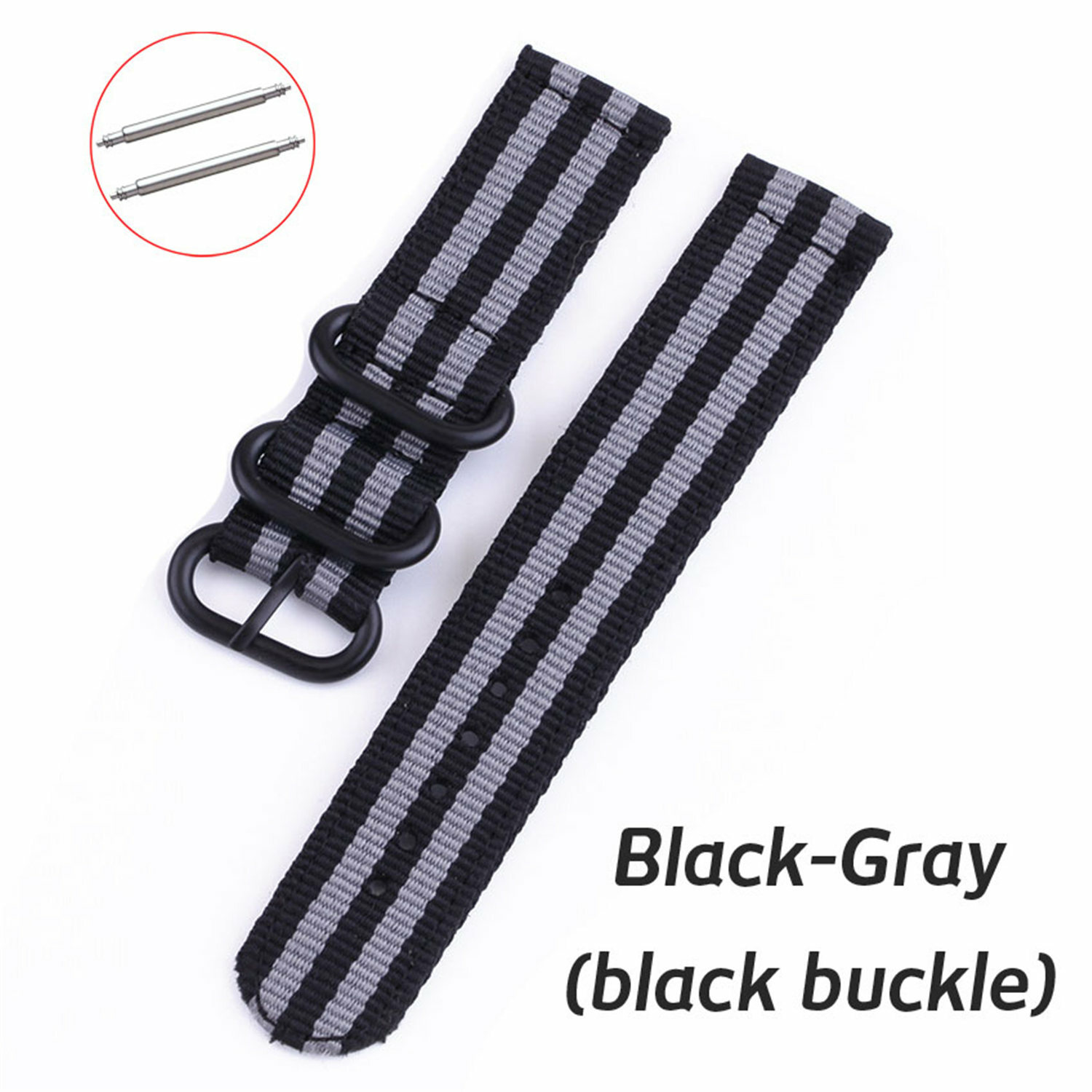 Weave Nylon Strap 22mm 18mm 20mm 24mm Wristband Watch Band w Silver Black Buckle
