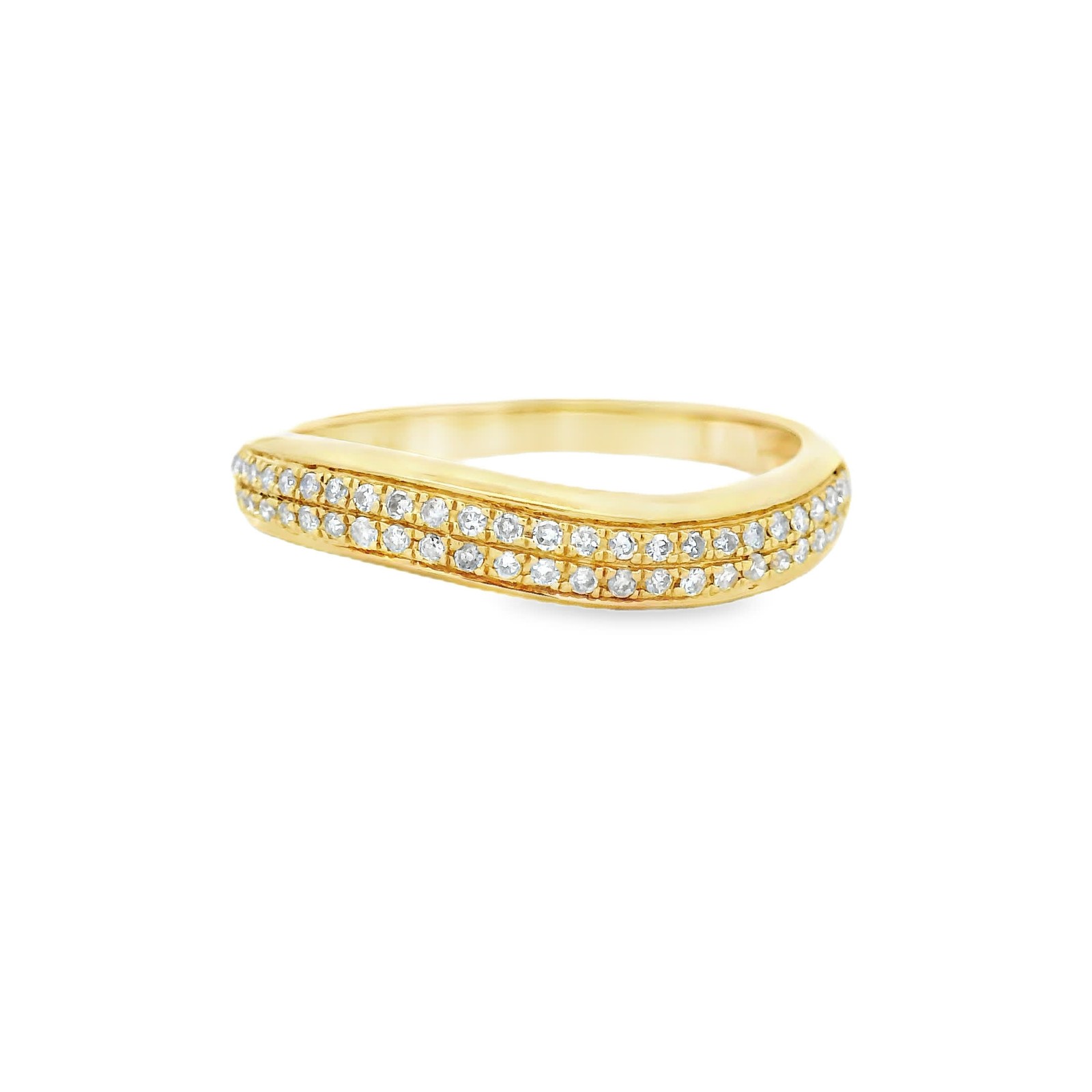 0.20ct Natural 54-Diamond Pavé Ring, 14k Yellow Gold, Size 7