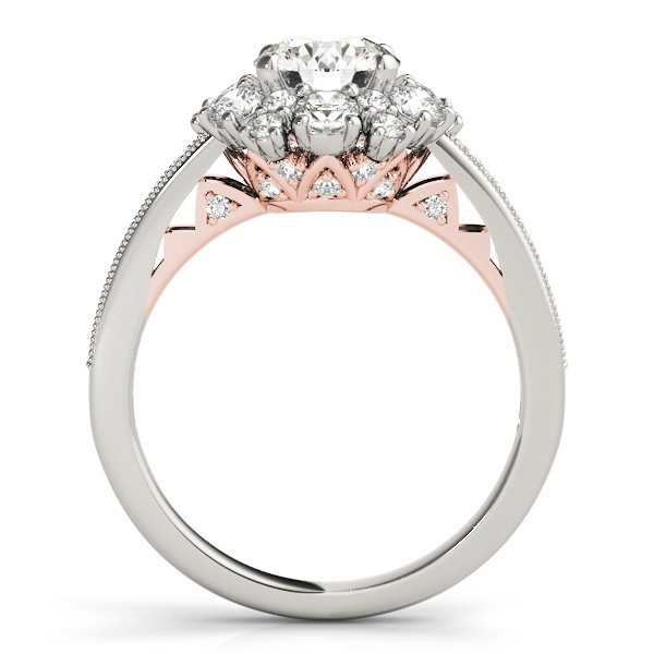 VS F 2.01Ct Lab Grown Diamond Designer Style Halo Engagement Ring For Women Gold