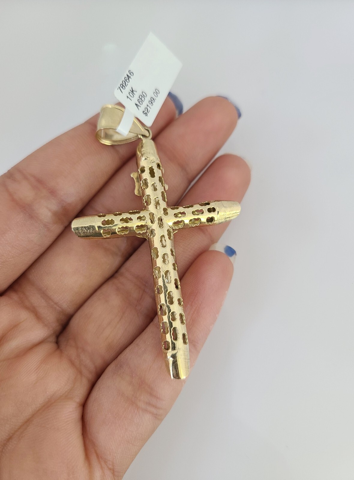 10kt Gold Rope Chain INRI Cross Charm Set 18″-30” Inch 6mm Necklace Pendant