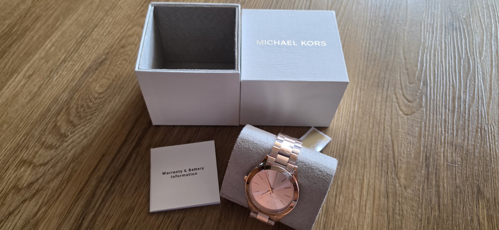Brand New Michael Kors Ladies Watch Slim Runway Rose Gold MK3197