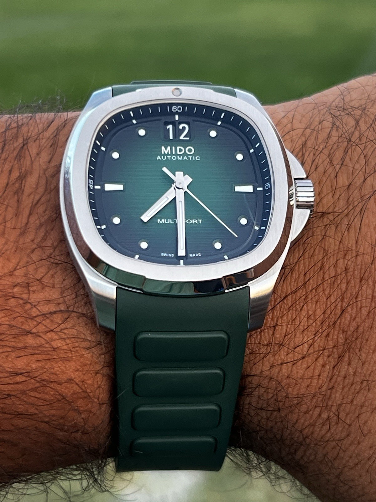 Mido Multifort TV Big Date Green Dial Automatic – Full Set + Extra Rubber Strap