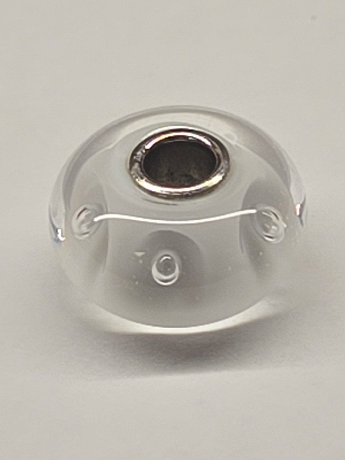 White Bubbles Glass Trollbeads TGLBE-10231. By Lise Aagaard. Retired In 2021.