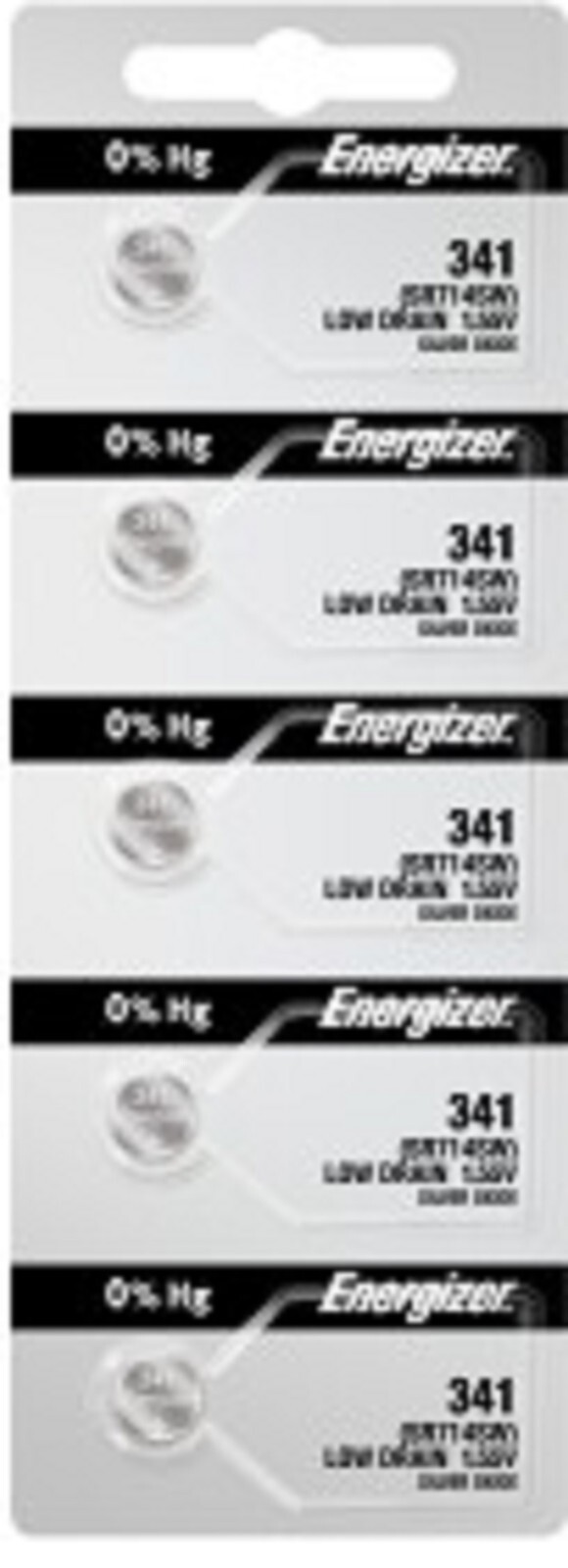 Five (5) Energizer 341 SR714SW 1.55V Mercury-Free Silver Oxide Watch Battery