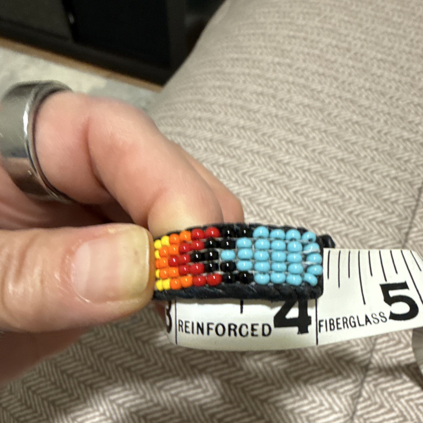 Native American Glass Beaded Bracelet Unisex child‘s No Closure 4 Inch flexible