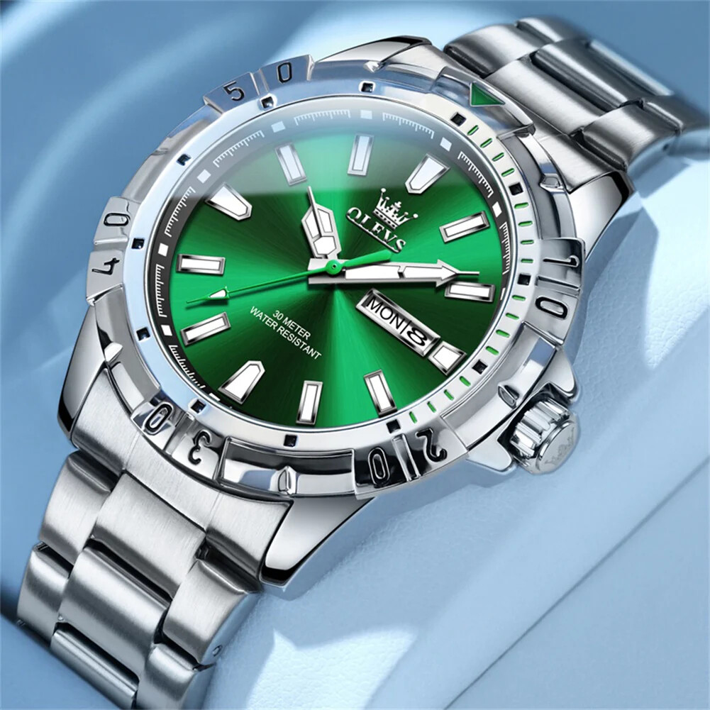 KC OLEVS LUXURY MEN’S WATCH WATERPROOF STAINLESS -STEEL