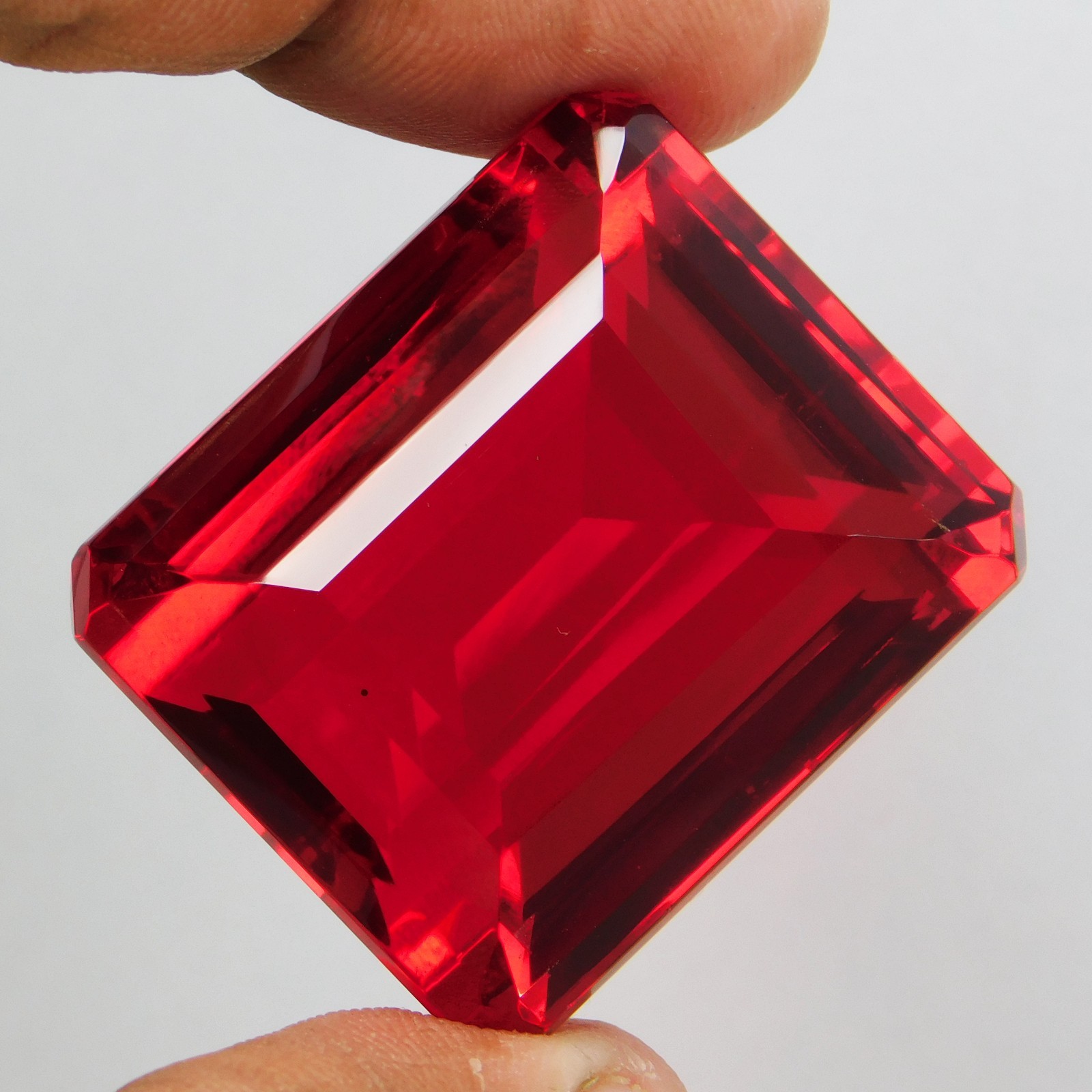 Natural Rare Almandine Red Garnet 160.40 Ct Certified Emerald Cut Loose Gemstone
