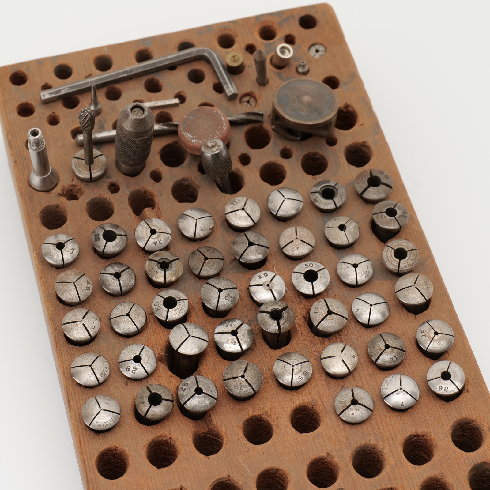 Vintage Swiss 8mm Watchmakers Lathe Collets Set Precision Tools Assorted Brands