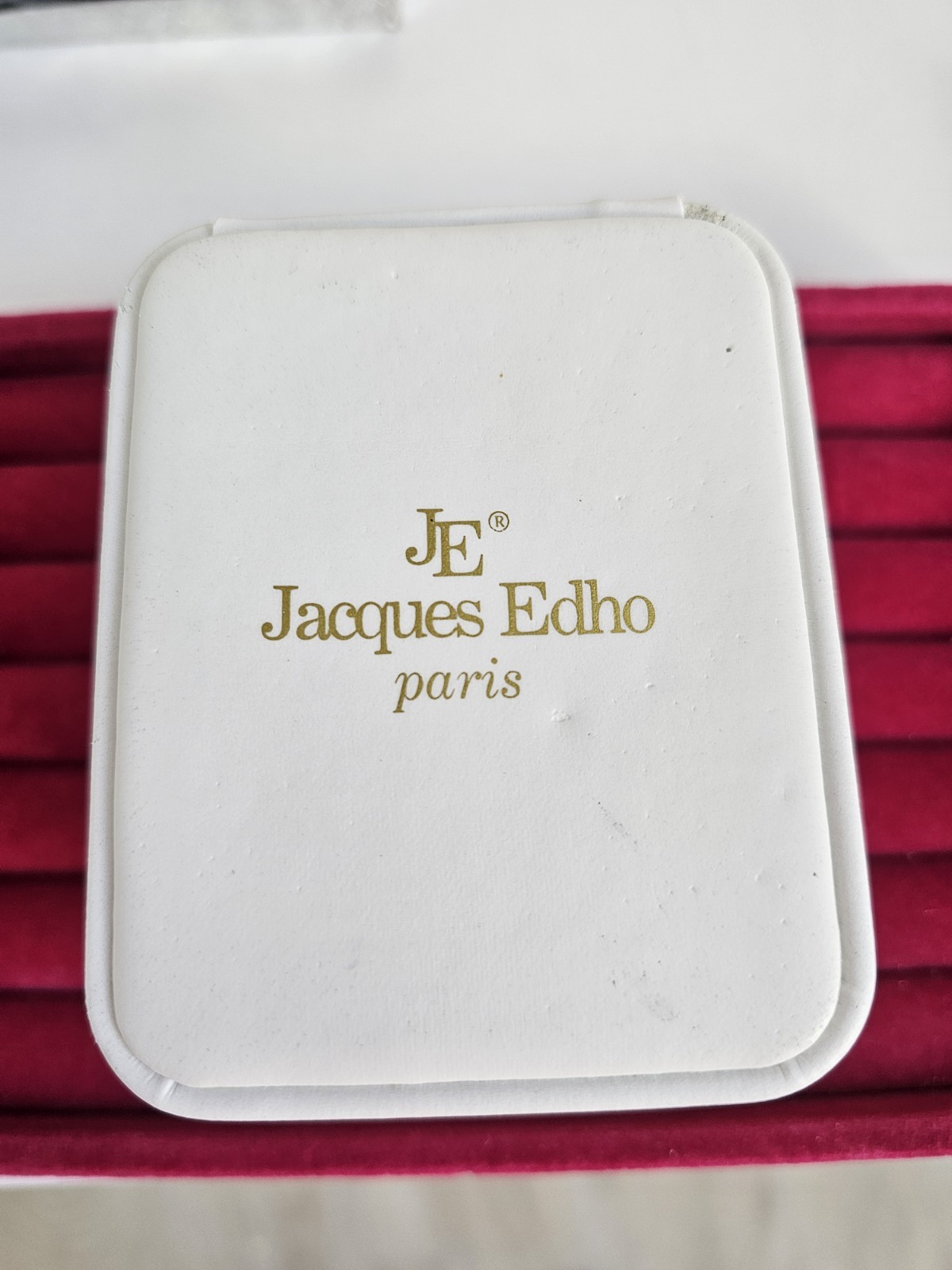 Jacques Edho JE Paris Empty White & Velour Presentation Display Watch Box Only