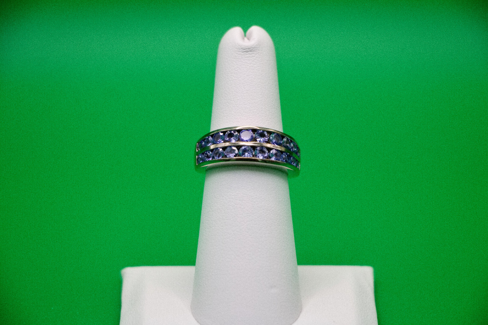 Tanzanite Half Eternity Band Ring in Platinum Over Sterling Silver 1.90 ctw Sz 6