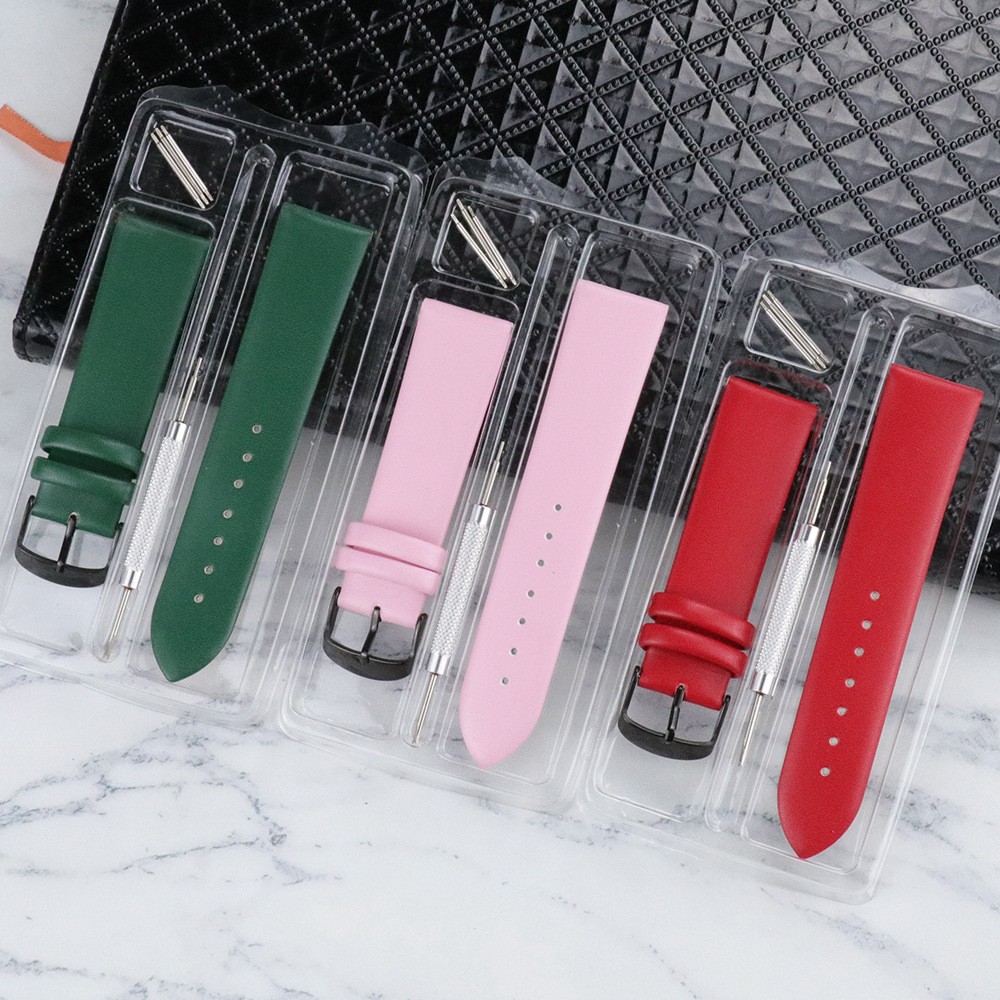 High quality genuine leather watch strap boxed needle buckle wristband 20mm 22mm