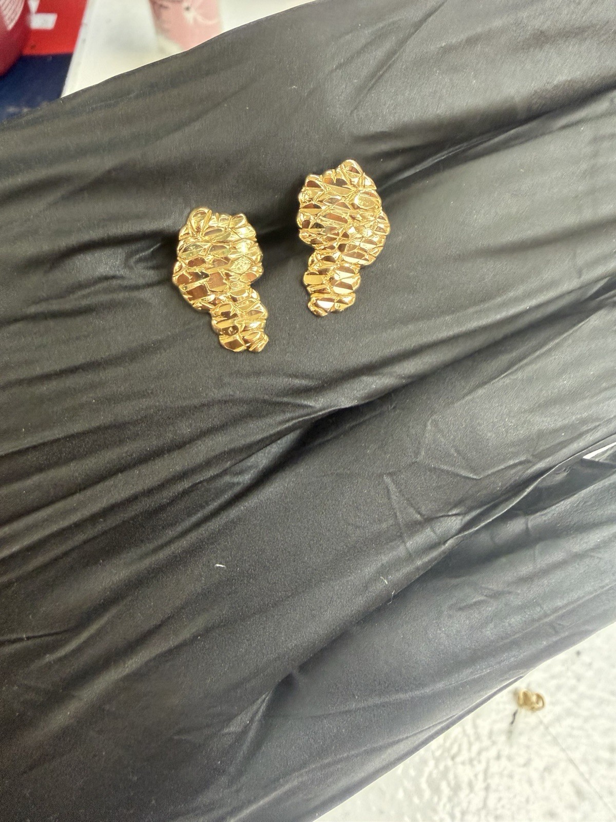 925 Yellow Silver Nugget Earrings