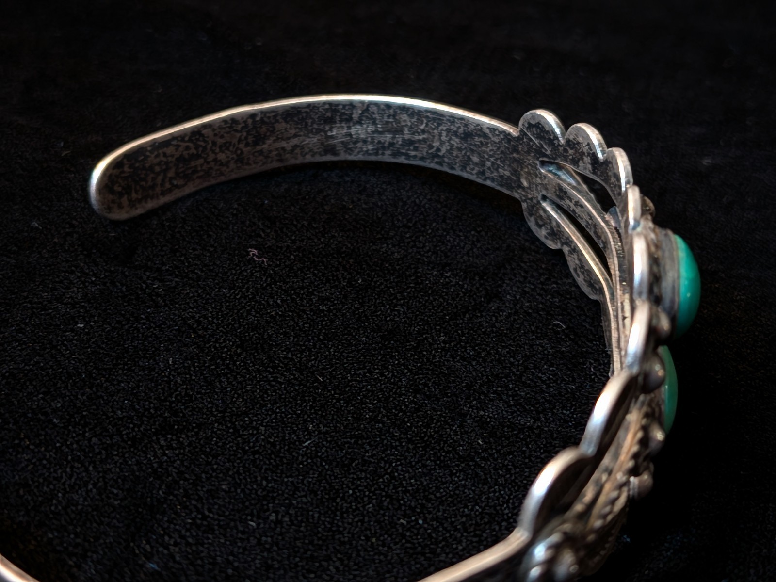 Vintage Fred Harvey Era Southwestern Sterling Silver Turquoise Cuff Bracelet