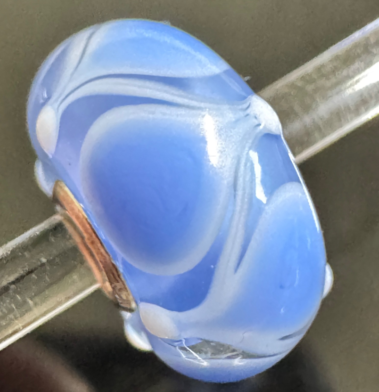 Trollbeads Light Blue Unique Beautiful Periwinkle Glass Bead