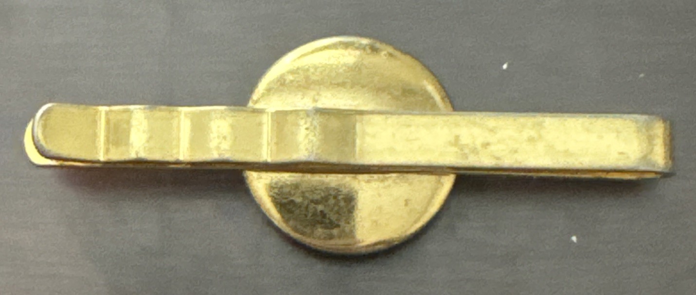 Vintage Tie Clip 2.5″ Gold Double-Headed Eagle with Crown and Crest Damascene