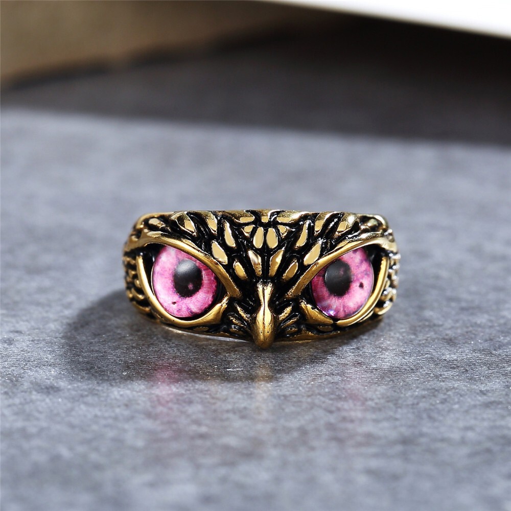 Eye Owl Finger Ring Men Women Retro Animal Stainless Steel Teen Boy Girl Jewelry