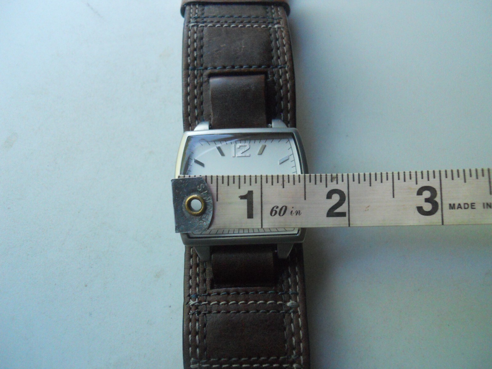 Fossil men’s wide brown leather.quartz,battery,water-resist & Analog dress watch