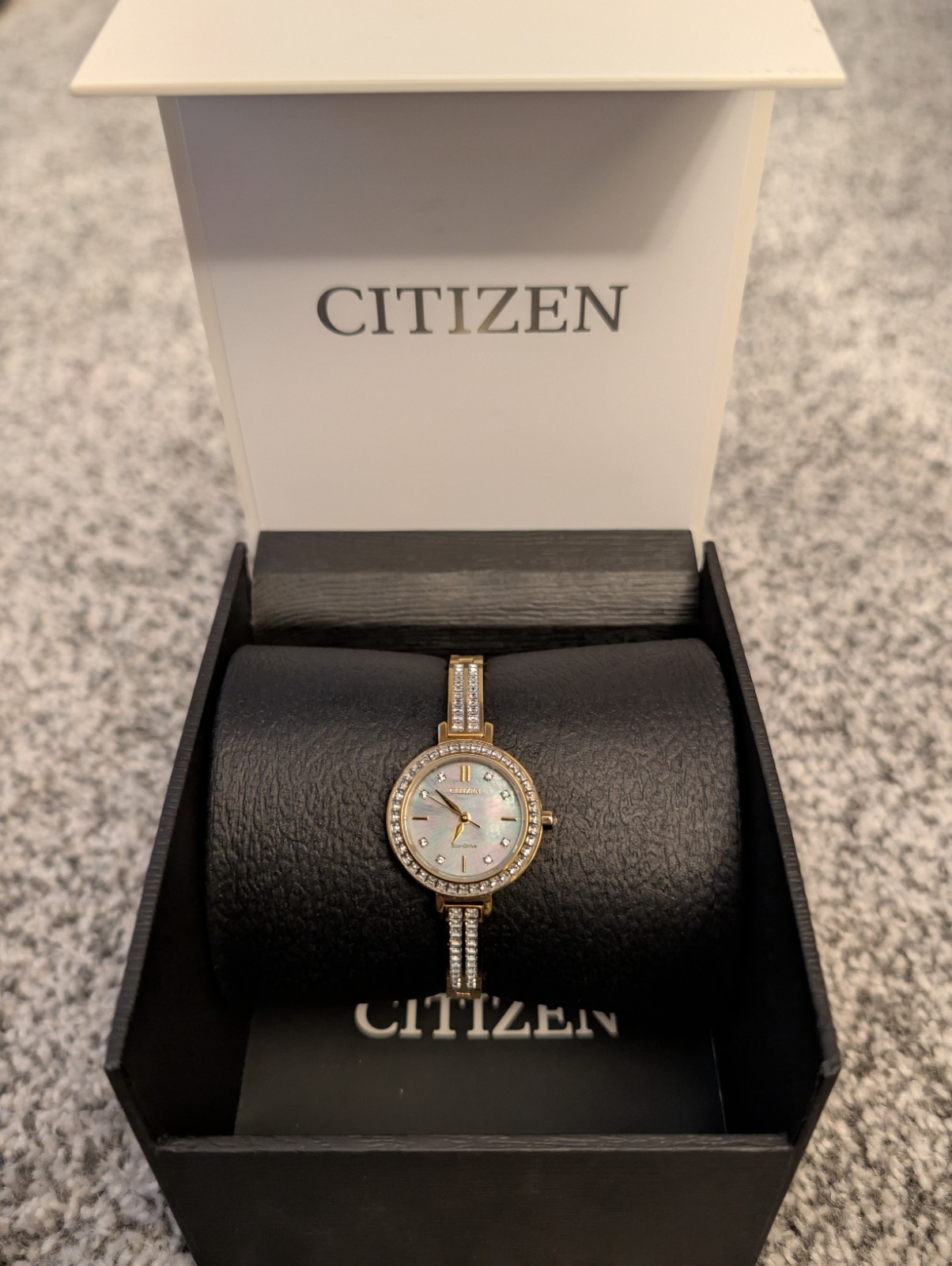 Ladies’ Citizen Eco-Drive Silhouette Crystal Gold-Tone watch