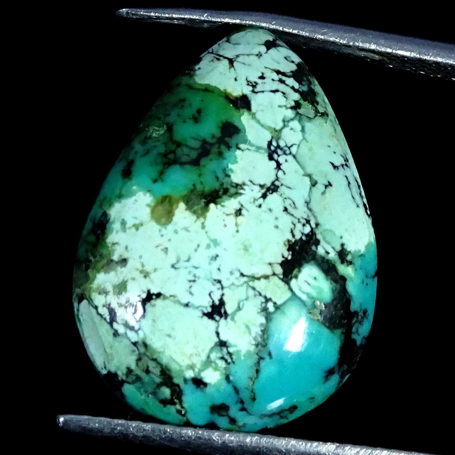 7.60Cts. 100% Natural Tibet Turquoise Pear Cabochon Gemstone 14X20X4MM