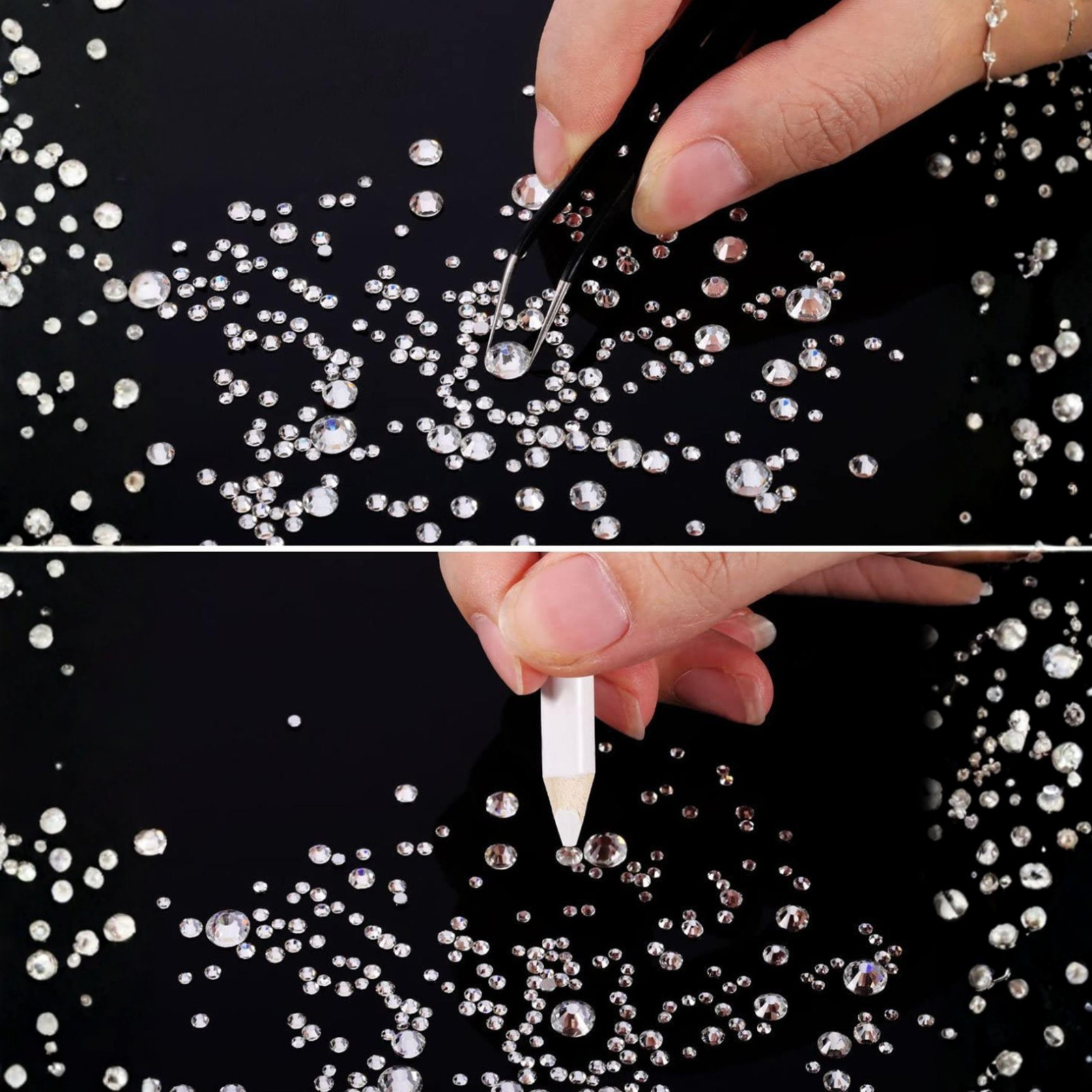 2000pcs Flat Back Gems Rhinestones 6 Sizes (1.5-6 Mm) Round Crystal Rhinestone