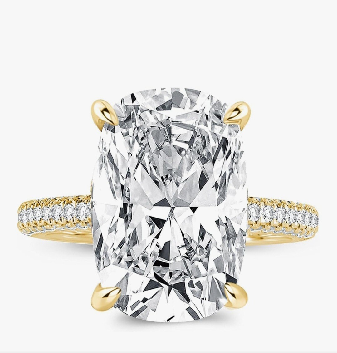 Rodiffy 7 CT. Elongated Cushion Cut CZ. Size. 6 S925 Sterling Silver