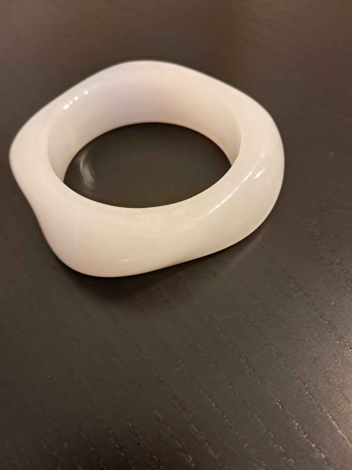 Transparent White Resin Bangle Bracelet Minimalist Stackable
