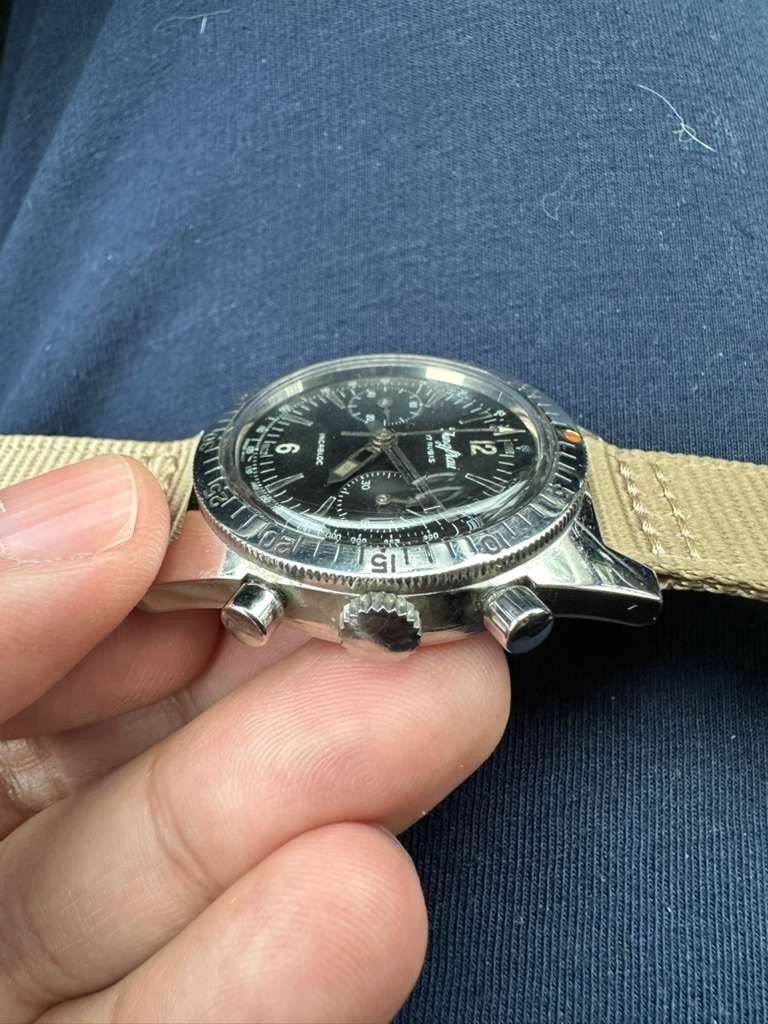Jungfrau Skin Diver Chronograph 1960s Valjoux 92 Manual Wind 36mm