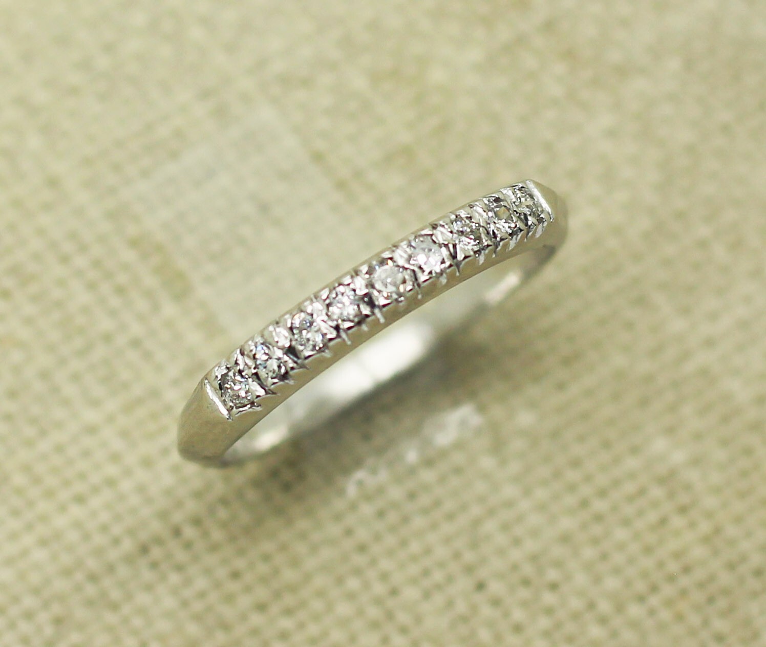 Platinum 0.27ct Diamond Band Ring Size 6.5