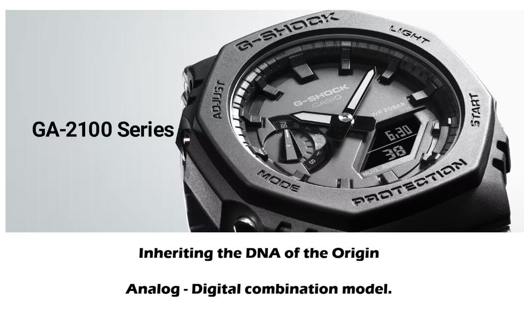 New Casio OAK G-Shock GA2100-1A1 A/D Digital Carbon Resin Black Out Men’s Watch