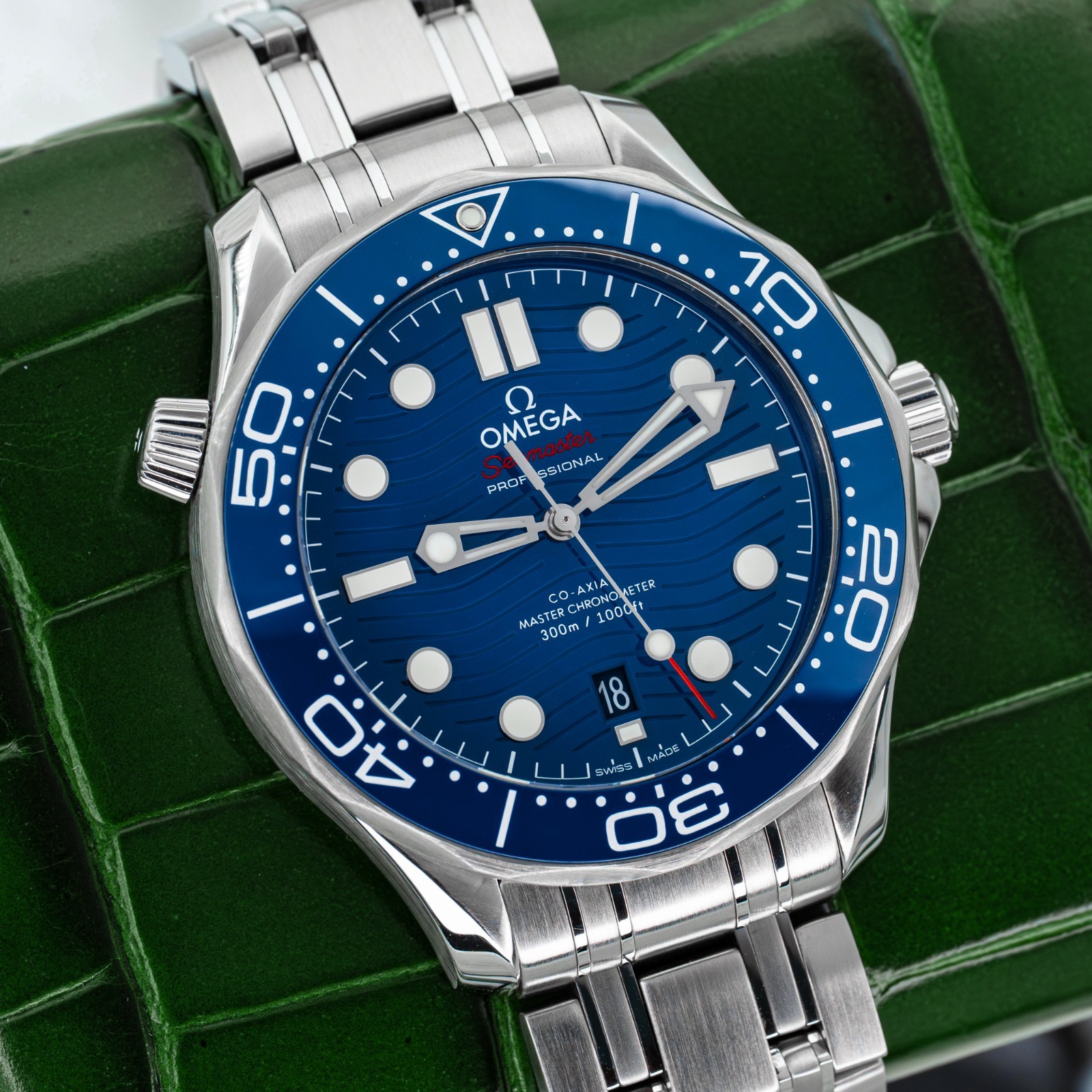 2023 Omega Seamaster Diver 300m Blue Dial on Bracelet 210.30.42.20.03.001 B+P