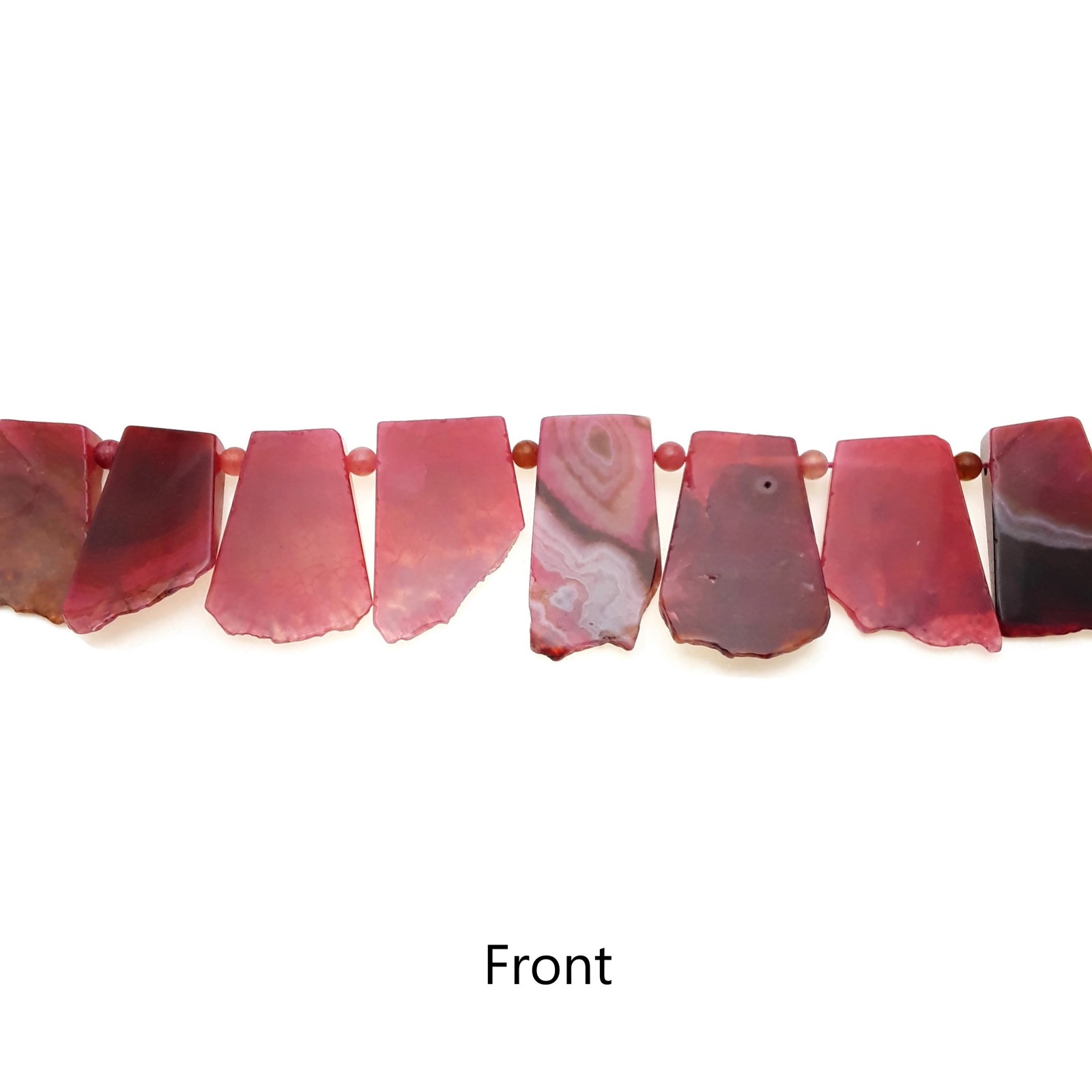 Red Agate Slice Irregular Trapezoid Slab Beads Approx 30x45mm 15.5″ Strand