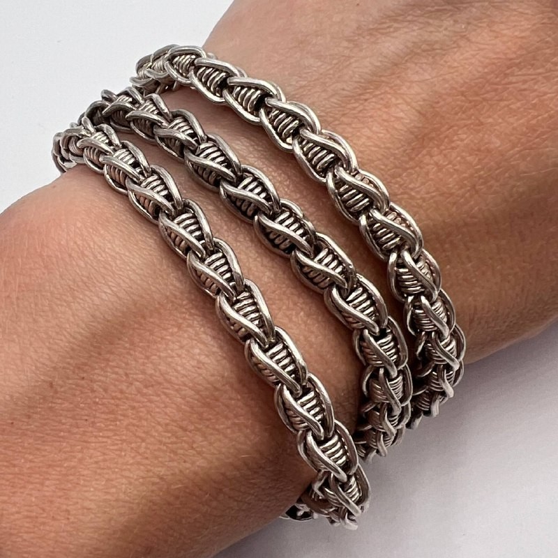 Vintage 925 Sterling Silver Chain Necklace 56.9g 50cm Hook Clasp Unisex Signed