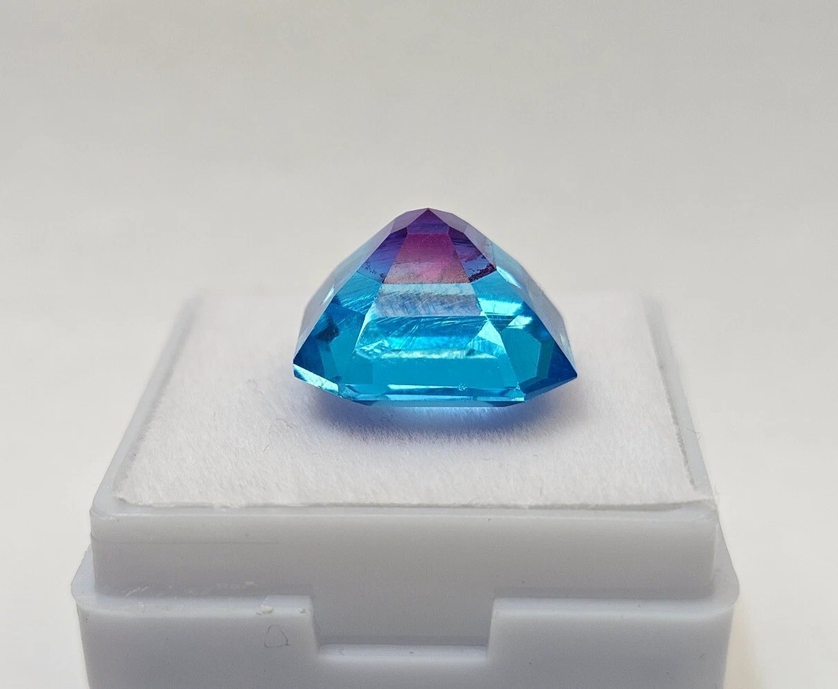 Bi-Colour Pitambari Sapphire Asscher Cut 12-13 Ct Loose Gemstone EGL Certified