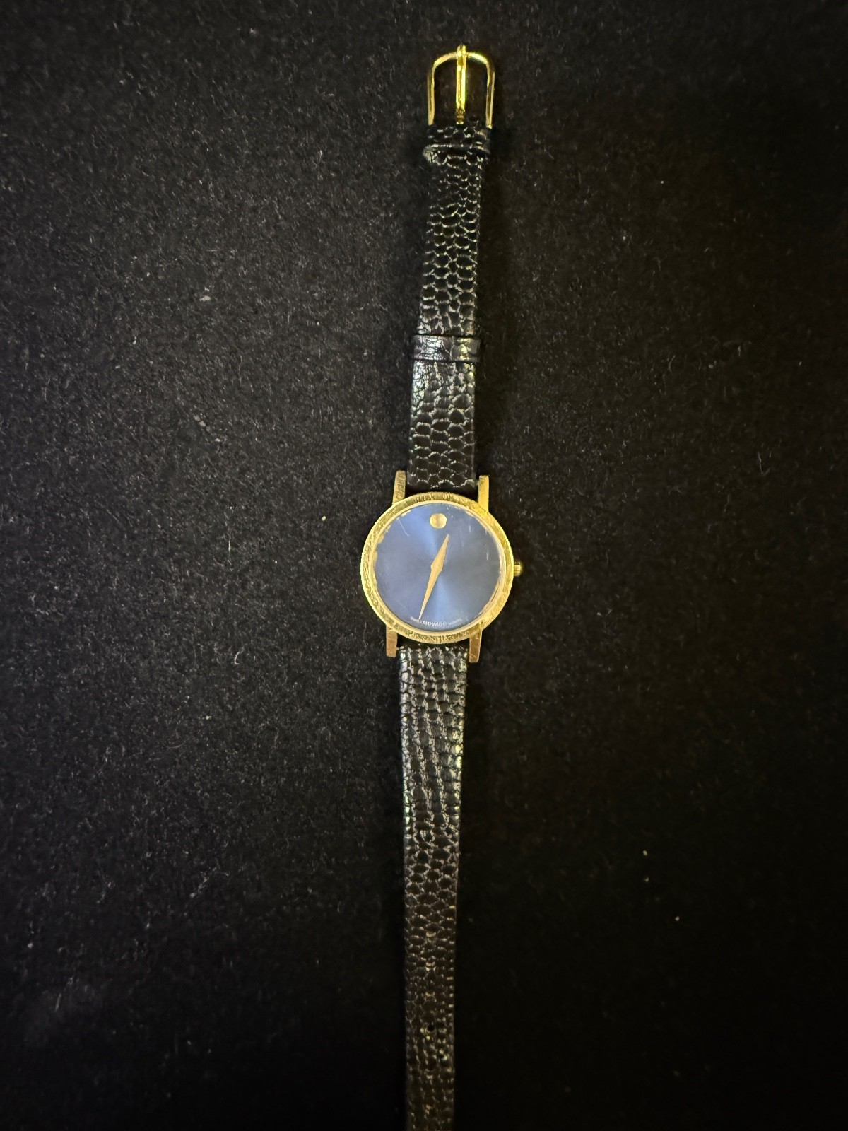 🔵 Vintage Movado Museum Watch – Blue Dial | Gold Case | Swiss Quartz