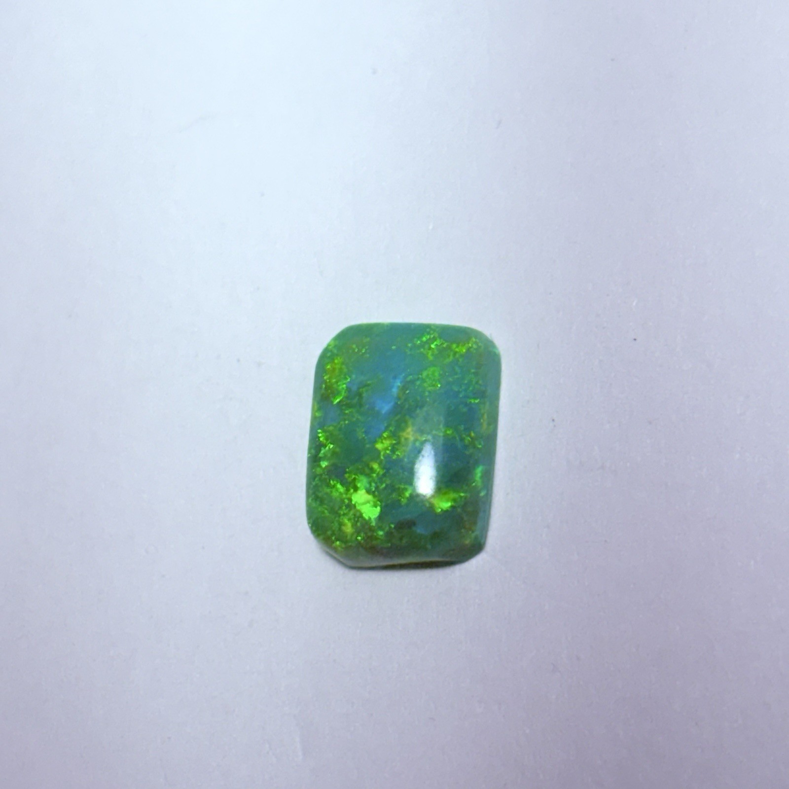 2.20ct Rectangular Cabochon Green-Blue Opal Loose 10.5 x 8 mm