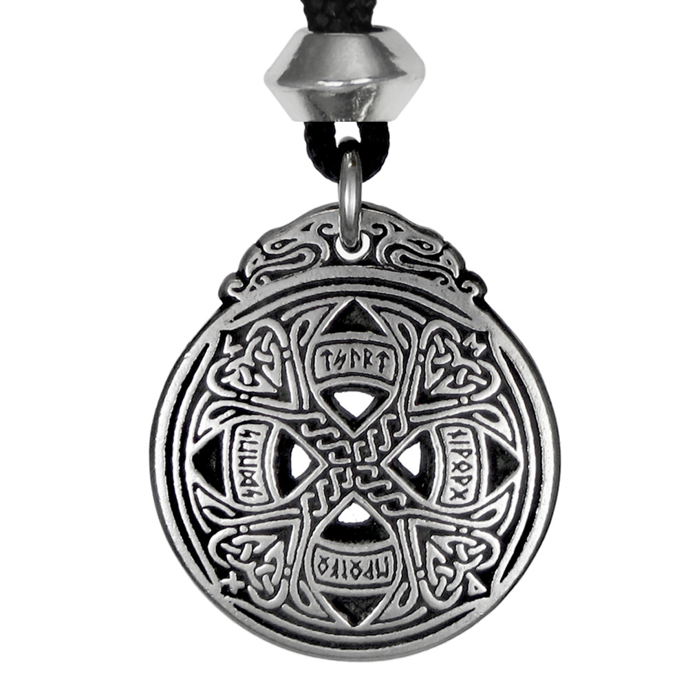 Pewter Norse Runic Love Amulet Necklace Viking Rune Pendant Talisman Jewelry
