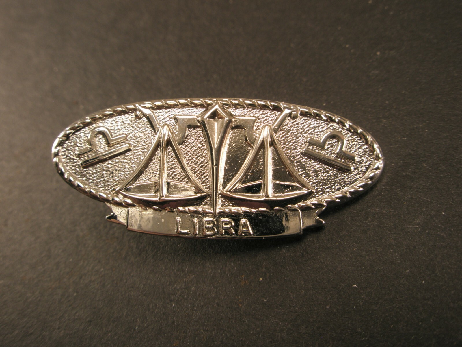 Libra Zodiac Astrological Birth Sign Vintage SMALL Tie Bar Clip scales stars